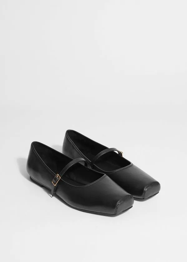 and Other Stories SquareToe Ballet Flats Black Women Ballerinas and Other Stories SquareToe Ballet Flats Black Women Ballerinas