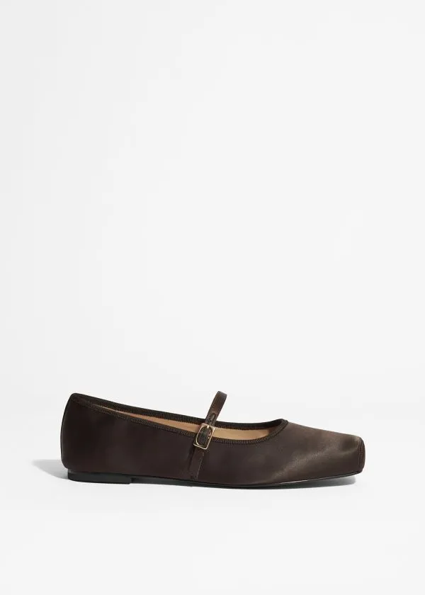 and Other Stories SquareToe Ballet Flats Brown Women Ballerinas