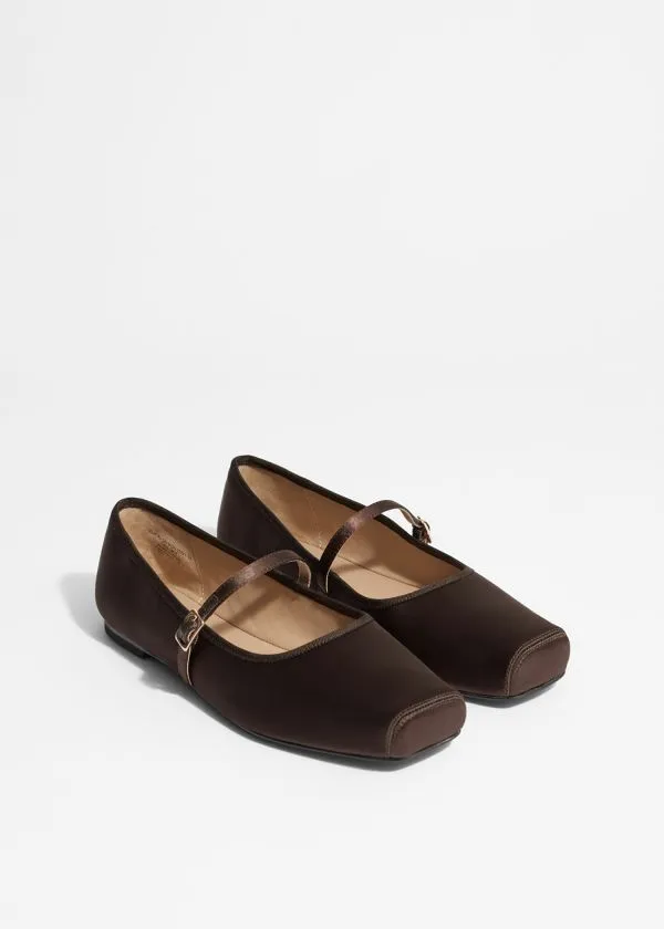 and Other Stories SquareToe Ballet Flats Brown Women Ballerinas and Other Stories SquareToe Ballet Flats Brown Women Ballerinas