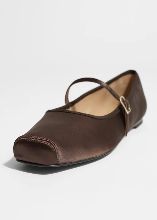and Other Stories SquareToe Ballet Flats Brown Women Ballerinas and Other Stories SquareToe Ballet Flats Brown Women Ballerinas