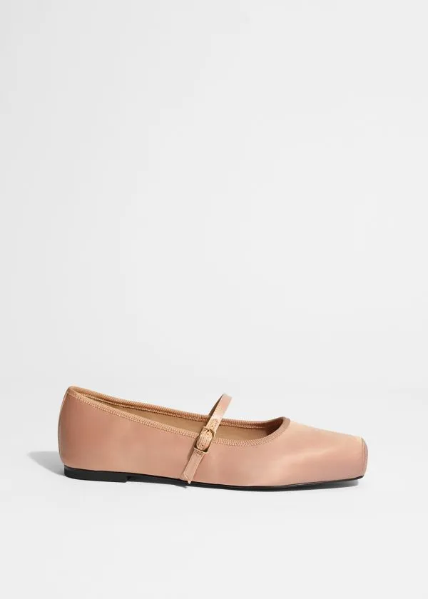 and Other Stories SquareToe Ballet Flats Dusty Pink Women Ballerinas