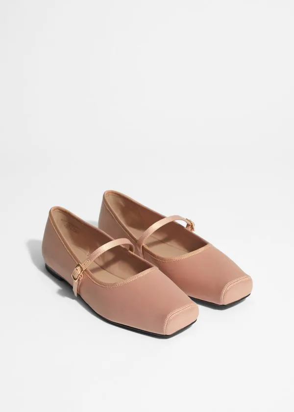 and Other Stories SquareToe Ballet Flats Dusty Pink Women Ballerinas and Other Stories SquareToe Ballet Flats Dusty Pink Women Ballerinas