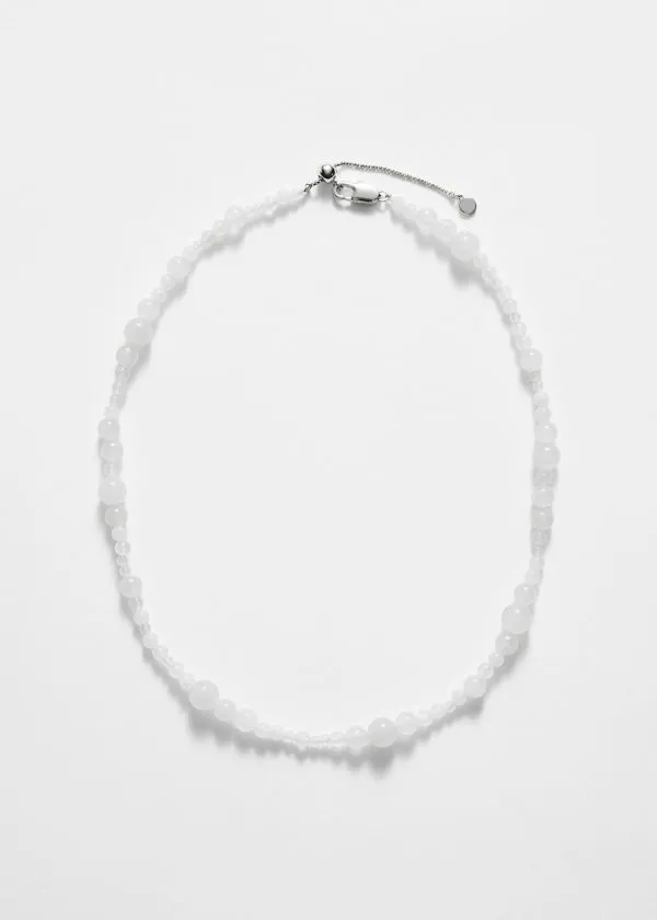 and Other Stories Stone Bead Necklace White Women Necklaces