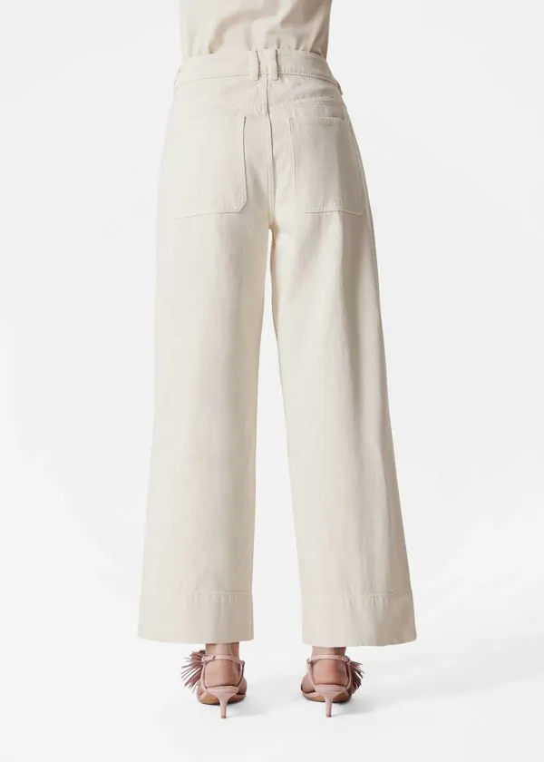 and Other Stories Straight Cropped Jeans Cream Women Jeans