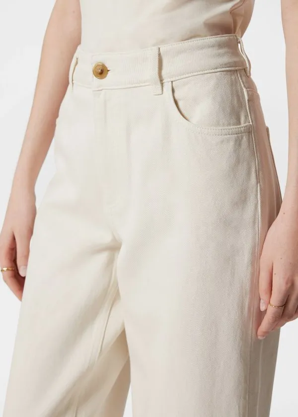 and Other Stories Straight Cropped Jeans Cream Women Jeans