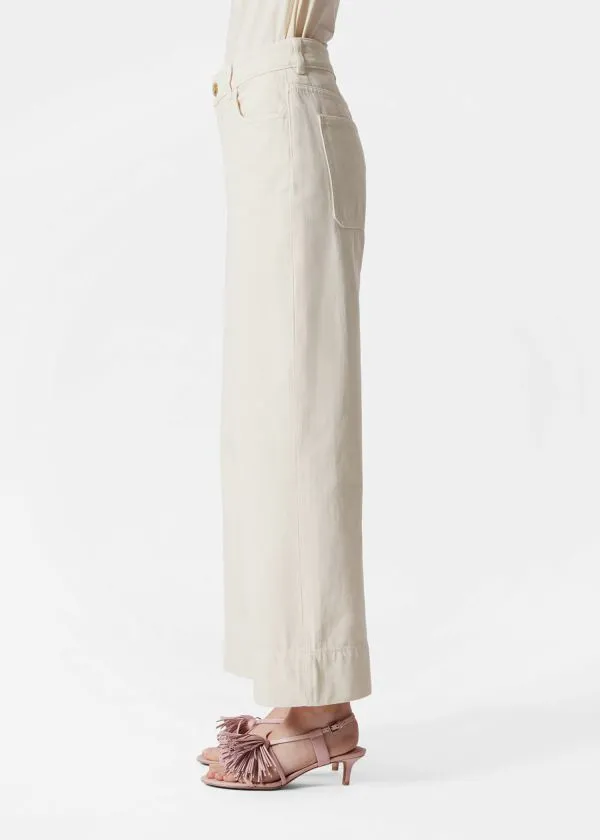 and Other Stories Straight Cropped Jeans Cream Women Jeans