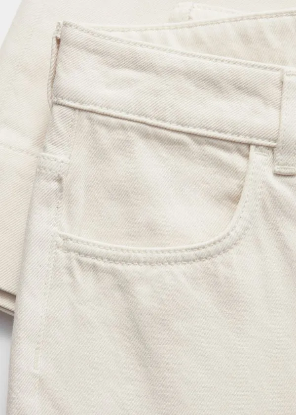 and Other Stories Straight Cropped Jeans Cream Women Jeans