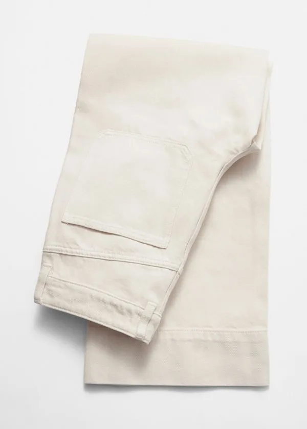 and Other Stories Straight Cropped Jeans Cream Women Jeans