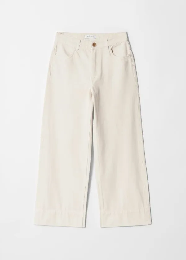 and Other Stories Straight Cropped Jeans Cream Women Jeans