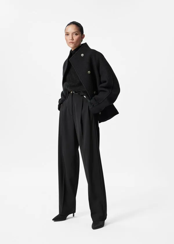 and Other Stories StraightLeg PressCrease Trousers Black Women Trousers