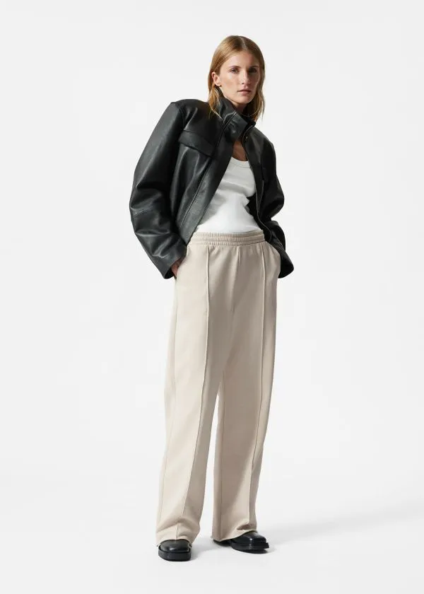 and Other Stories StraightLeg TrackPants Beige Women Trousers
