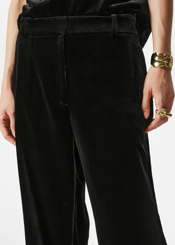 and Other Stories StraightLeg Velvet Trousers Black Women Sets and Suits