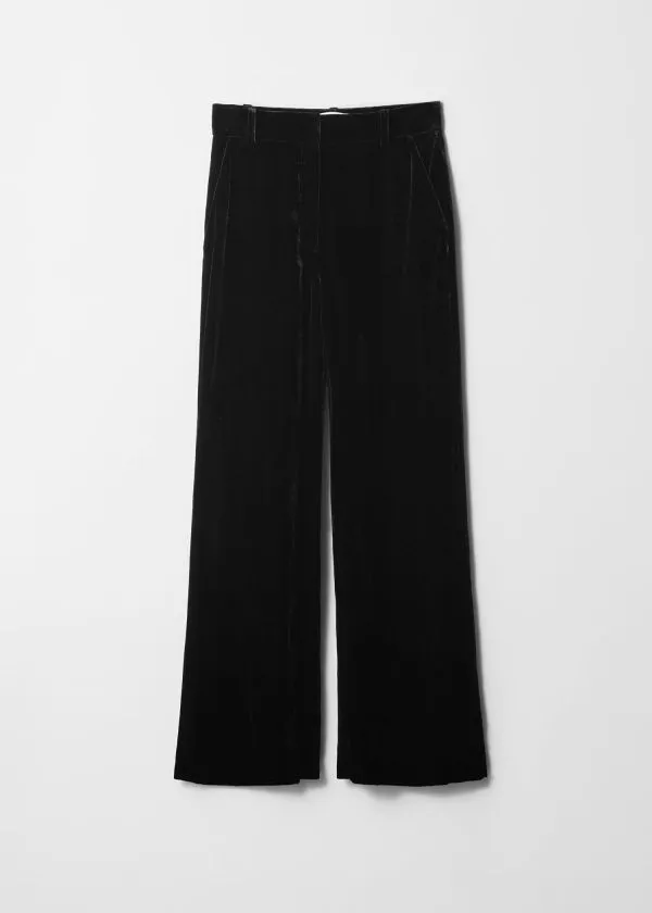 and Other Stories StraightLeg Velvet Trousers Black Women Sets and Suits