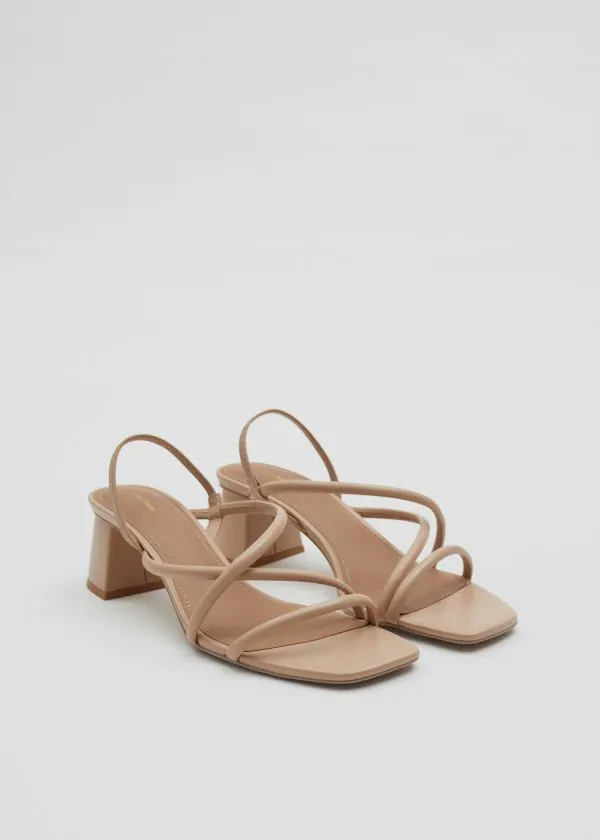 and Other Stories Strappy Block Heel Sandals Beige Women Sandals