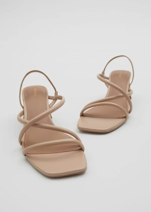 and Other Stories Strappy Block Heel Sandals Beige Women Sandals