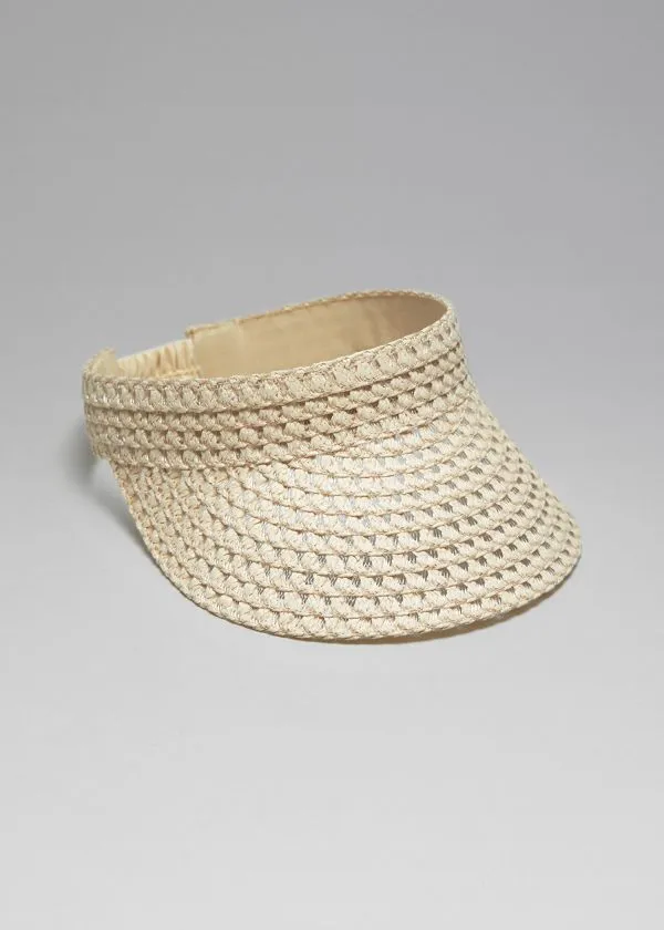 and Other Stories Straw Sun Visor Beige Women Headwear