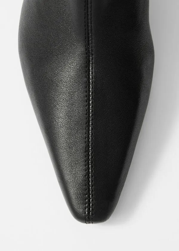 and Other Stories StretchLeather Ankle Boots Black Leather Women Boots