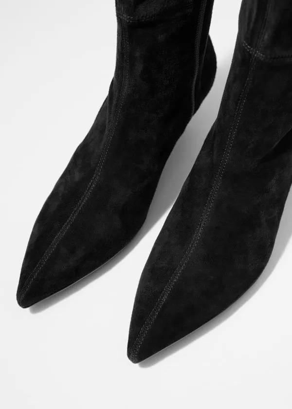 and Other Stories StretchSuede Knee Boots Black Women Boots