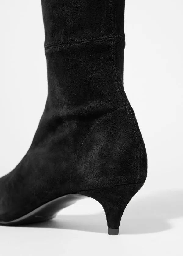 and Other Stories StretchSuede Knee Boots Black Women Boots