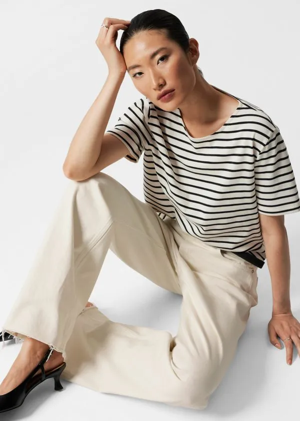 and Other Stories Striped TShirt Blackandwhite Striped Women Tops and Tshirts