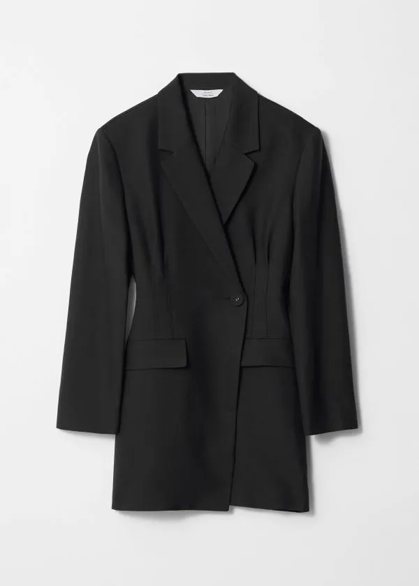 and Other Stories Structured Blazer Mini Dress Black Women Dresses