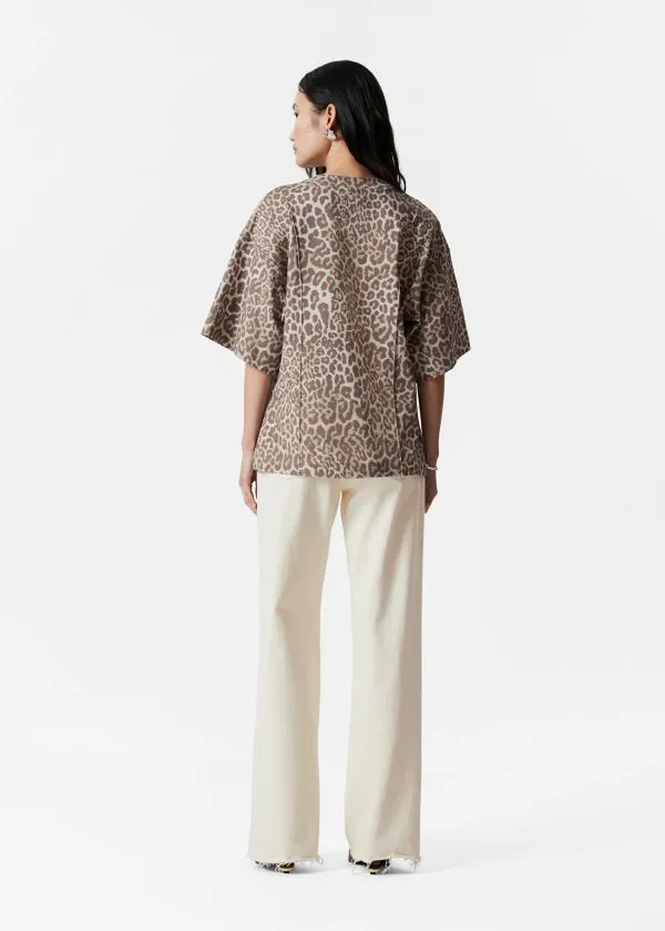 and Other Stories Structured Tshirt Leopard Print Women Tops and Tshirts