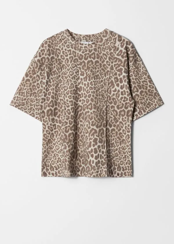 and Other Stories Structured Tshirt Leopard Print Women Tops and Tshirts