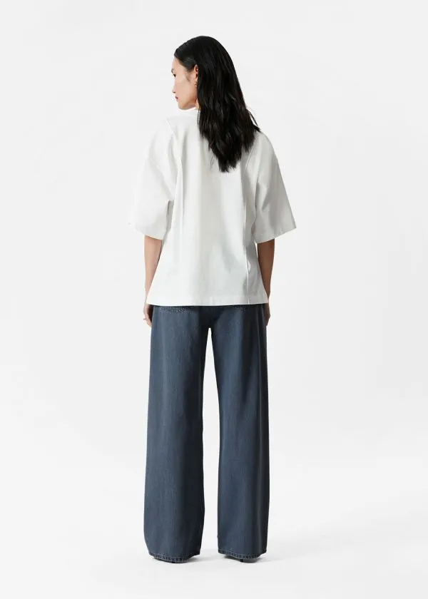 and Other Stories Structured Tshirt White Women Tops and Tshirts