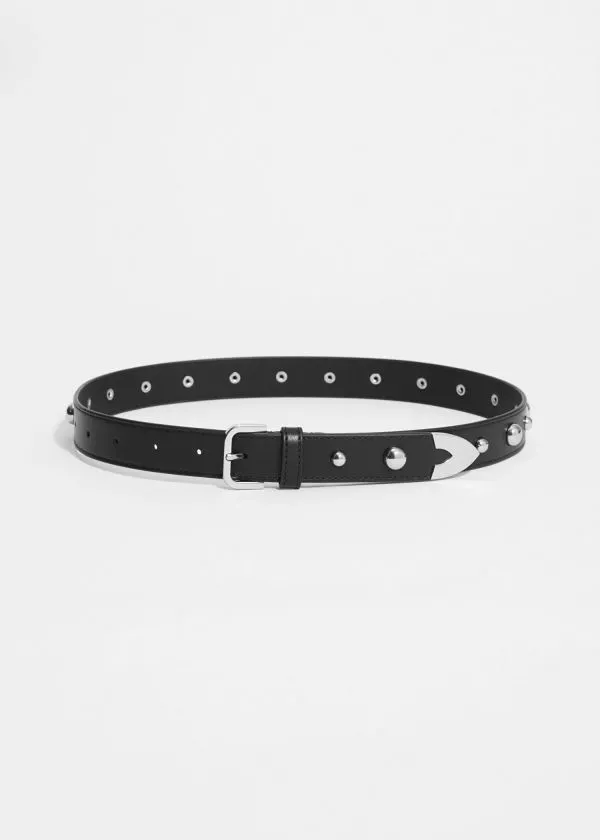 and Other Stories Studded Leather Belt Black Women Belts