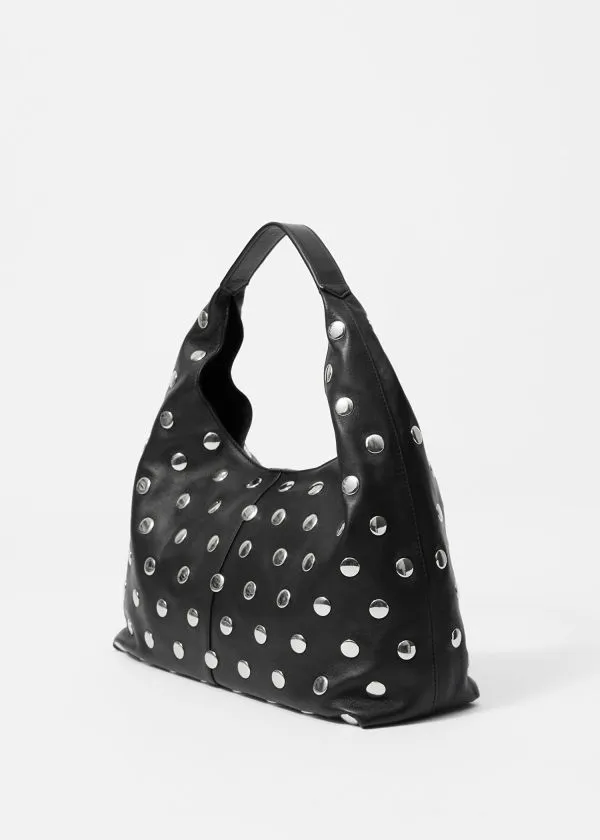 and Other Stories Studded Leather Tote Bag Black Women Tote Bags