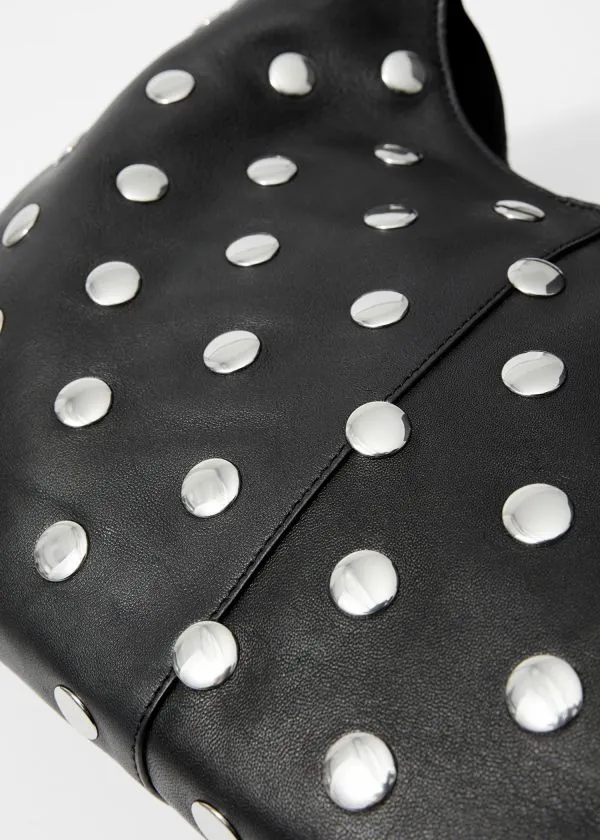 and Other Stories Studded Leather Tote Bag Black Women Tote Bags