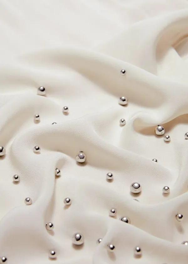 and Other Stories Studded Midi Skirt Ivory Women Skirts