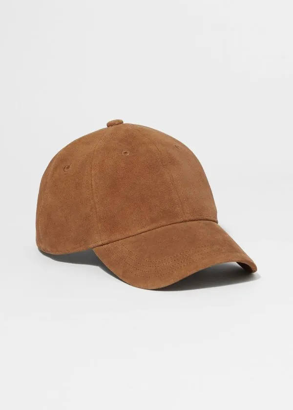 and Other Stories Suede Baseball Cap Cognac Women Headwear