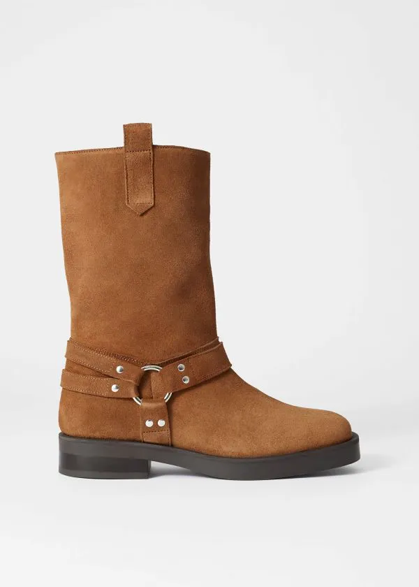 and Other Stories Suede Biker Boots Brown Women Boots