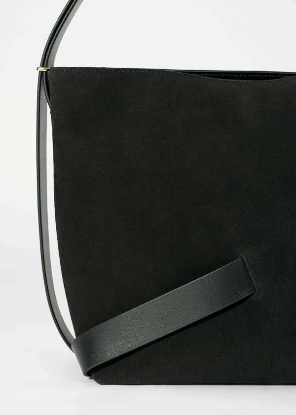 and Other Stories Suede Bucket Bag Black Suede Women Shoulder Bags