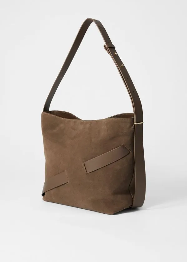 and Other Stories Suede Bucket Bag Brown Suede Women Shoulder Bags