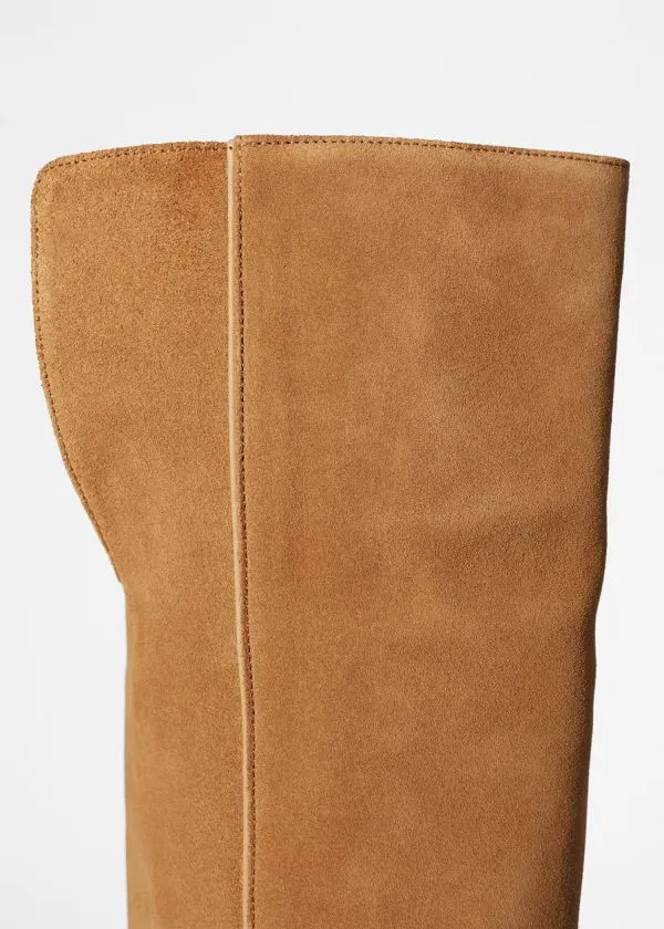 and Other Stories Suede Knee Boots Cognac Suede Women Boots