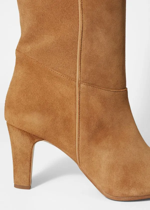 and Other Stories Suede Knee Boots Cognac Suede Women Boots