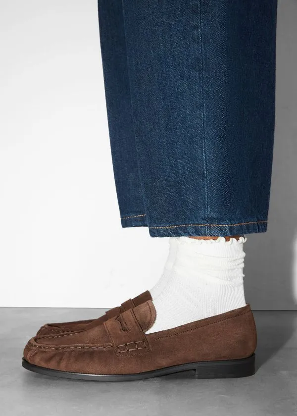 and Other Stories Suede Penny Loafers Brown Women Loafers
