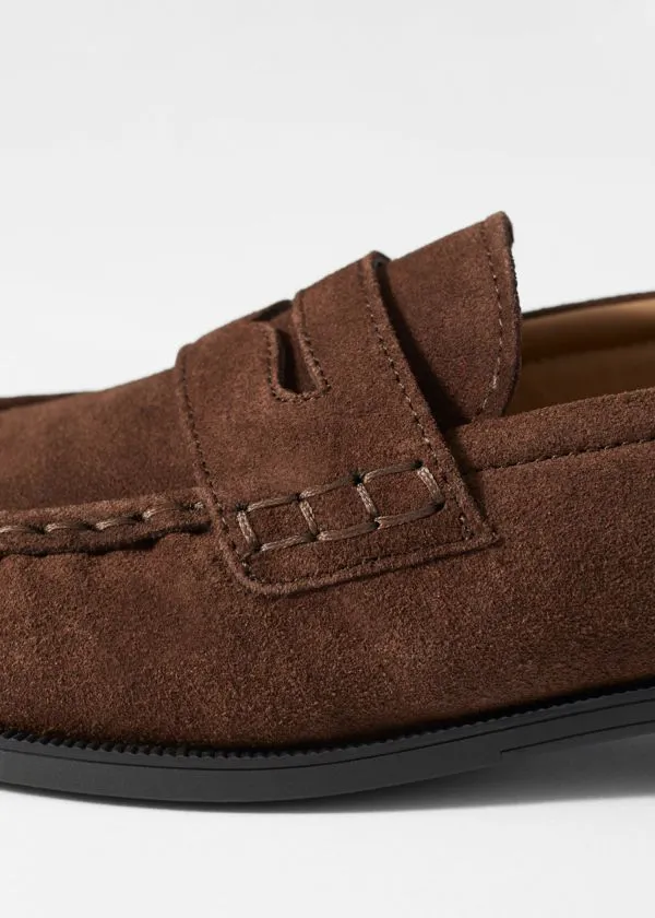 and Other Stories Suede Penny Loafers Brown Women Loafers