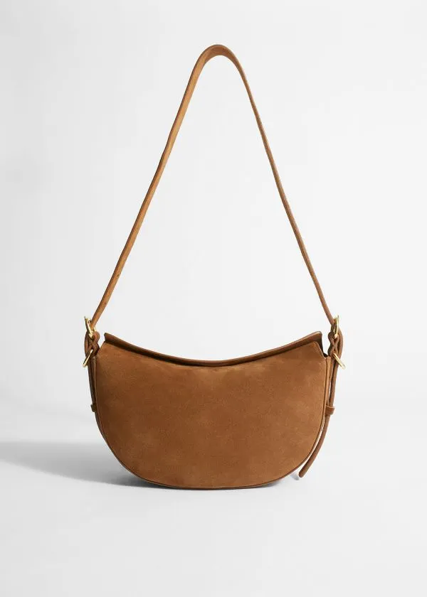 and Other Stories Suede Shoulder Bag Brown Women Shoulder Bags