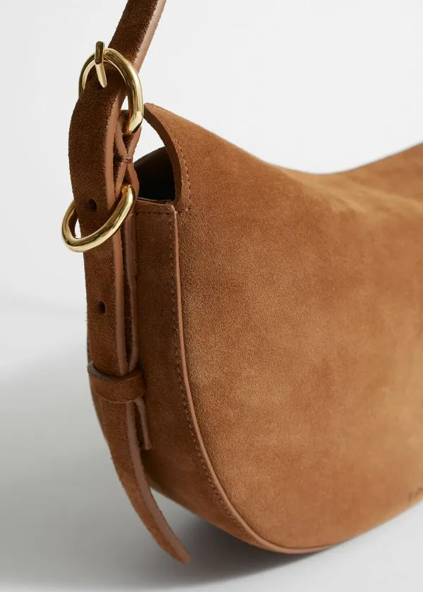 and Other Stories Suede Shoulder Bag Brown Women Shoulder Bags