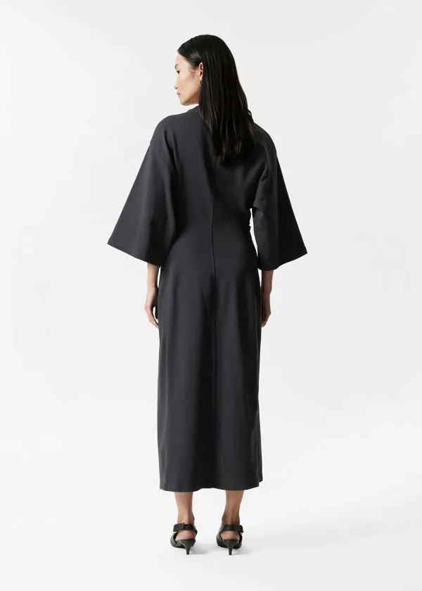and Other Stories Sweatshirt Midi Dress Black Women Dresses