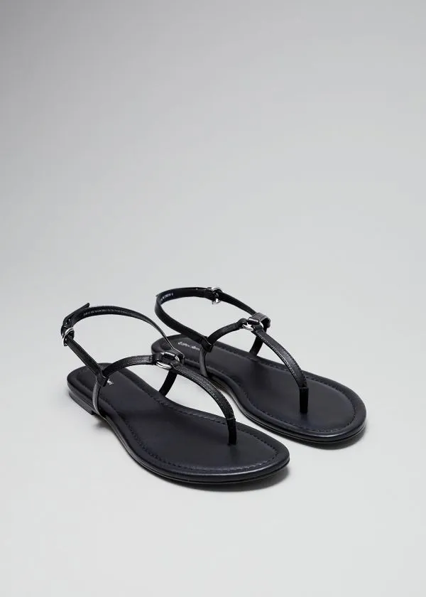 and Other Stories Tbar Leather Sandals Black Women Sandals and Other Stories Tbar Leather Sandals Black Women Sandals