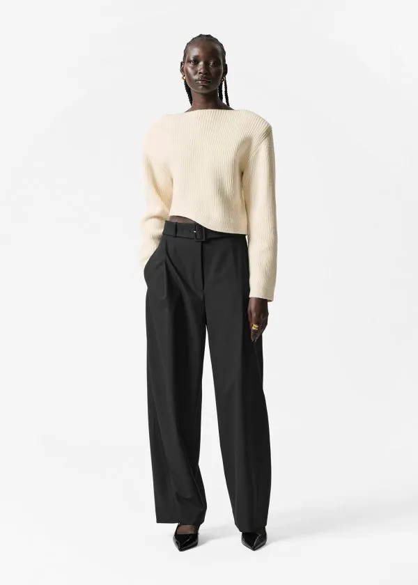 and Other Stories Tailored BarrelLeg Trousers Black Women Trousers