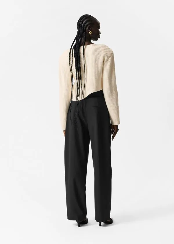 and Other Stories Tailored BarrelLeg Trousers Black Women Trousers