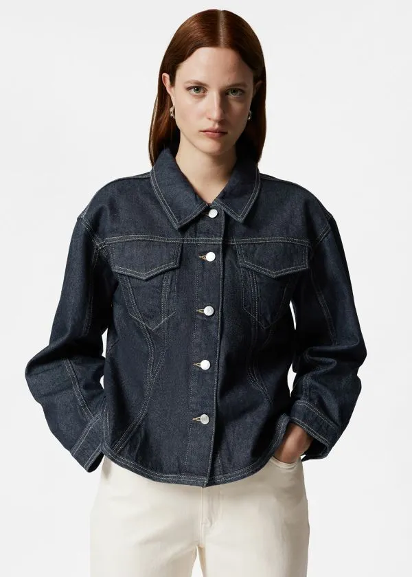 and Other Stories Tailored Denim Jacket Blue Women Jackets and Coats