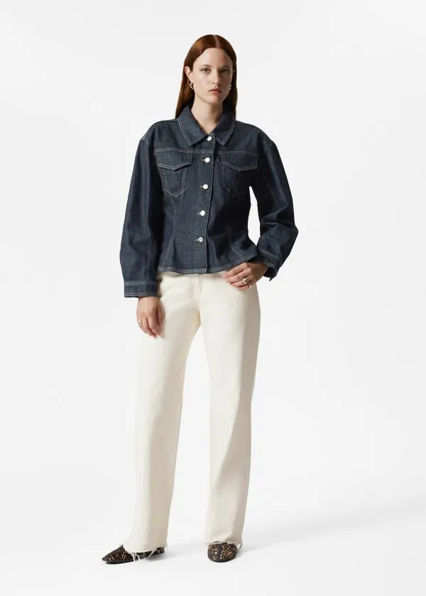 and Other Stories Tailored Denim Jacket Blue Women Jackets and Coats