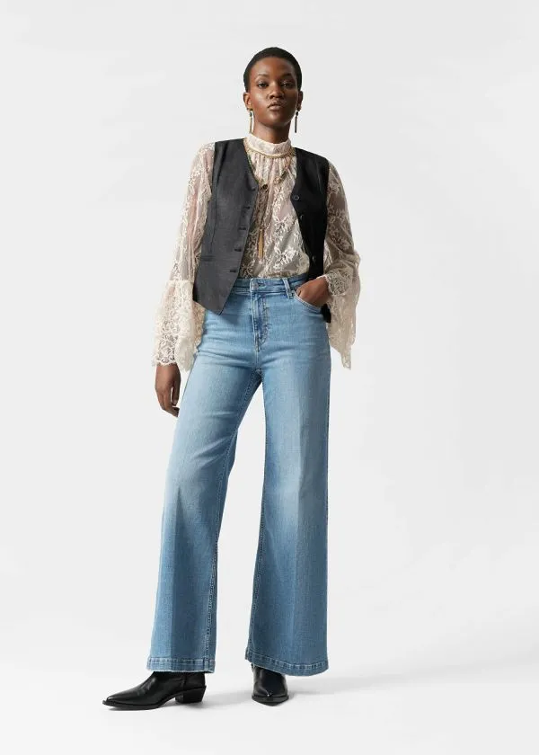 and Other Stories Tailored Linen Waistcoat Black Women Blazers and Waistcoats