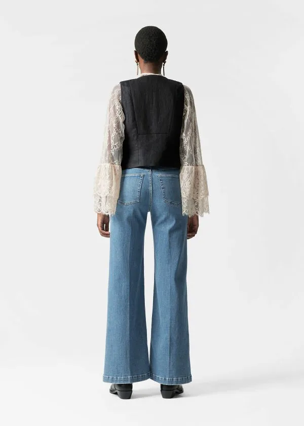 and Other Stories Tailored Linen Waistcoat Black Women Blazers and Waistcoats